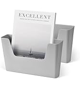 YOHOM 2 Pack Adhesive File Holder for Wall - Door Mount Mails Organizer Magazine Holder Wall Stor...
