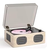 Retro Bluetooth CD Player with Speakers, LED Screen, Bluetooth Input &amp; Output, Rechargeable Batte...