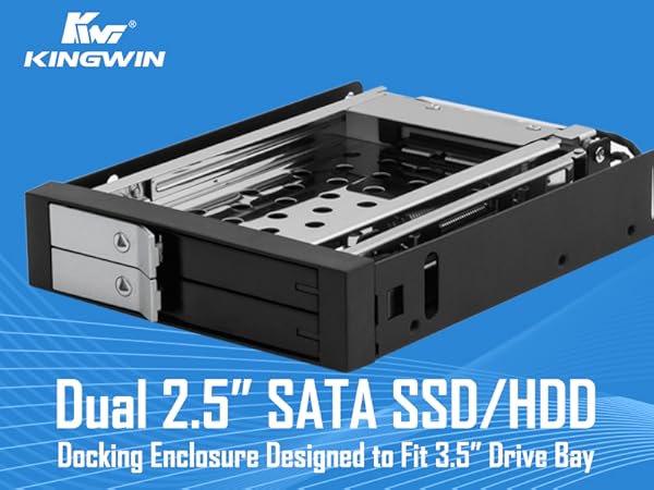 KF-251-BK Dual 2.5&amp;#34; SATA SSD/HDD Docking enclosure designed to fit 3.5&amp;#34; Drive bay