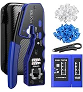 Proster RJ45 Crimper Tool Kit, All-in-one Stripper Cutter Crimper Tool for RJ45 Cat6 Cat5 Cat5e P...