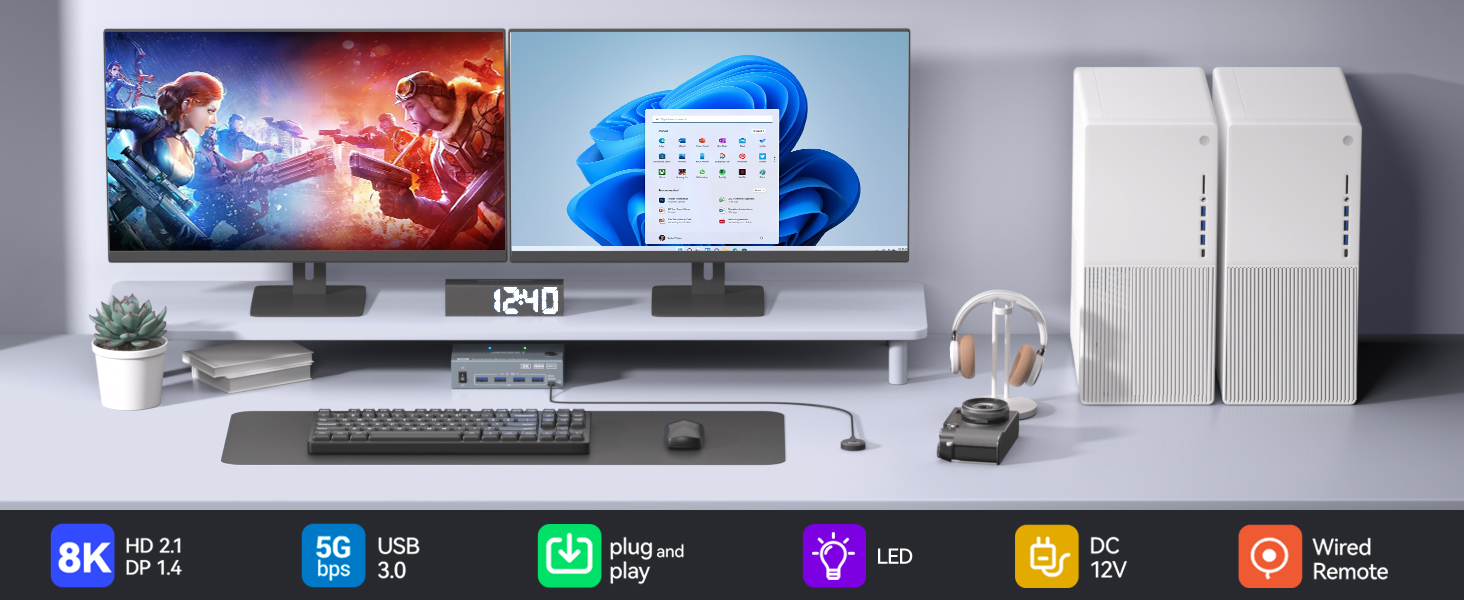 2 monitor kvm switch