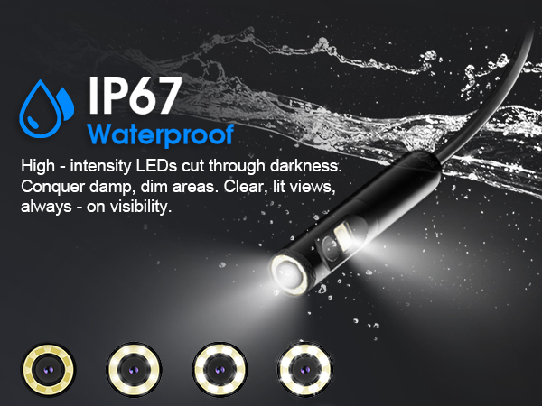 Endoscope with Light, 1920P HD Borescope with 8 Adjustable LED Lights 6