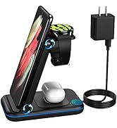Wireless Charger for Samsung/Android, HOLYJOY Foldable 3 in 1 Fast Charging Station/Stand/Multi C...
