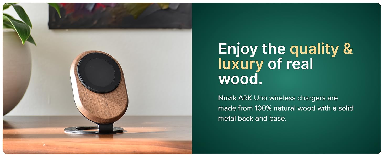 Nuvik ARK Uno 100% wooden wireless charger