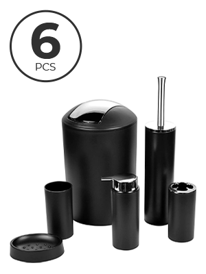 black bathroom accessory set, black modern bathroom set