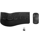 DELUX Full Size Ergonomic Split Keyboard and Bluetooth Pocket Mouse Combo, GM909 Wireless Split K...