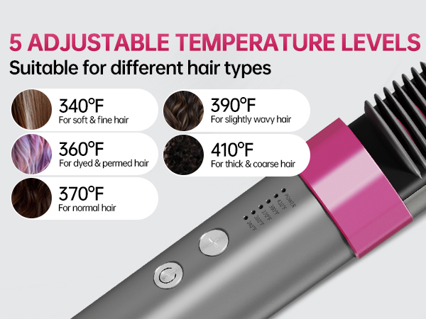KSKIN Plasma Hair Straightener Brush, Ceramic Heated Straightening Comb