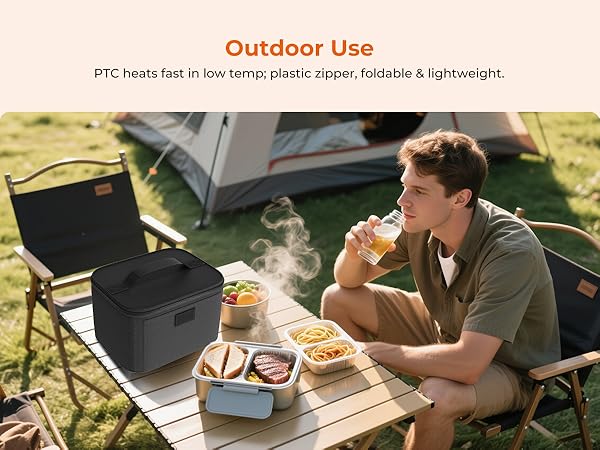 Electric Lunch Box Food Heater - 12V/24V/110V 3-in-1 Portable Oven Car Food Warmer