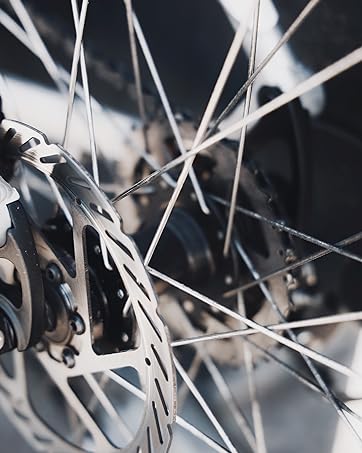 close up of a bike wheel