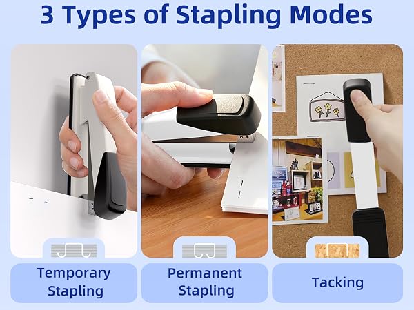 By reversing the anvil, you can switch between permanent and temporary stapling