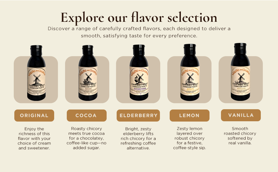 chicory root extract lemon elderberry cocoa vanilla natural caffeine-free roasty drink plant-based