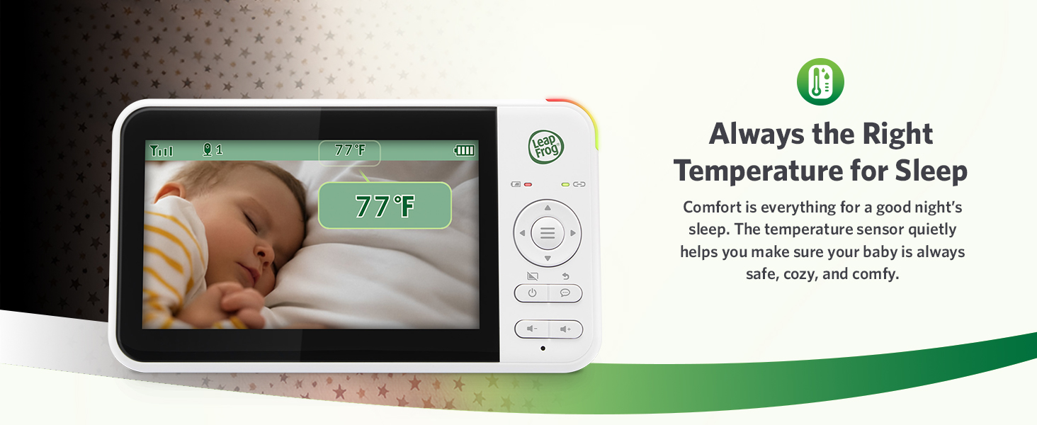 LeapFrog LeapView 360 5&amp;#34; high res color LCD baby monitor 31hr battery 360 PTZ no wifi