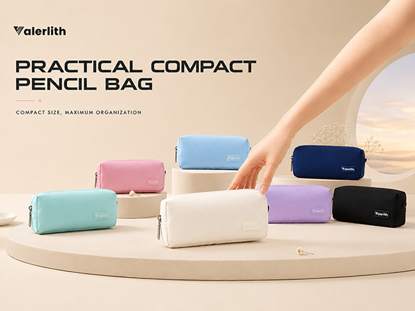 simple pencil case with 7 colors