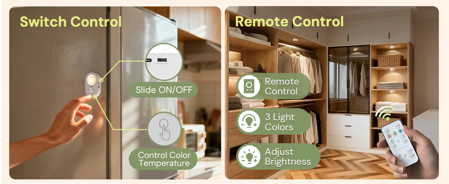 Rechargeable Motion Sensor LED Puck Lights