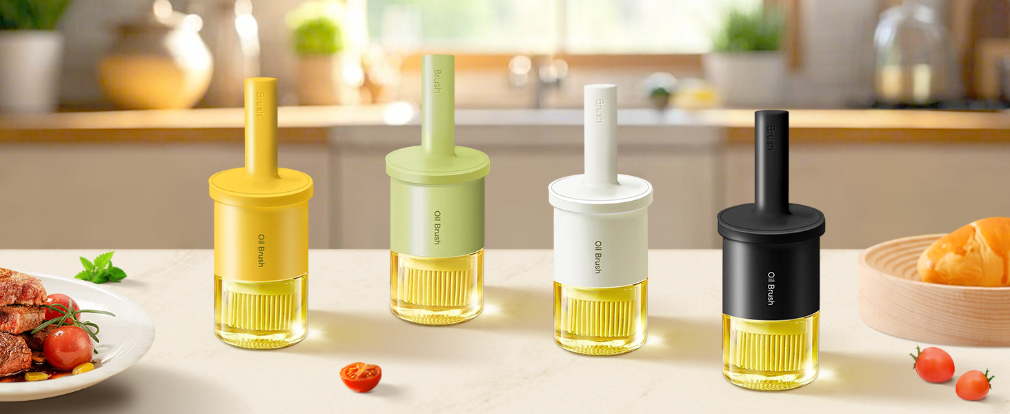 Four handheld vegetable spiralizers in yellow, green, white, and black colors. Each has a cylindrical top and ribbed bottom section for creating vegetable noodles.