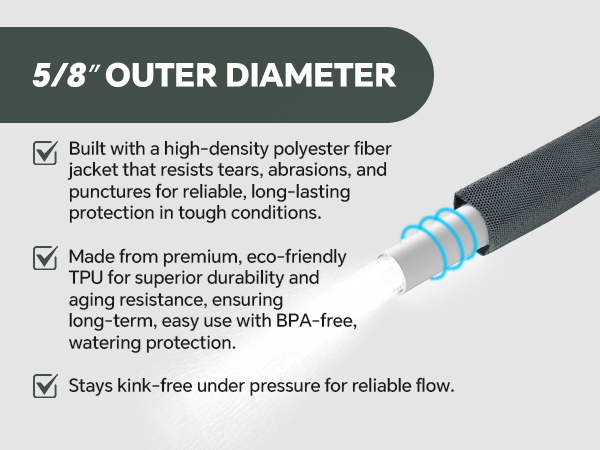 5/8&amp;#34; OUTER DIAMETER WATER HOSE