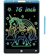 16 Inch LCD Writing Tablet - Colorful Electronic Drawing Pad &amp; Doodle Board for Kids Ages 3-8, Er...