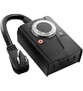 Minetom Outdoor Mechanical Light Timer Waterproof, Dusk to Dawn Plug in Timer Switch, Heavy Duty ...