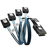 OIKWAN Mini SAS to 4 SATA Cable, 36 Pin SFF 8087 Host/Controller to 7 Pin SATA Target/Backplane, ...