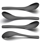 AYFDISHS Set of 4 Stainless Steel Soup Spoons - 6.3 Inch Heavy Duty Asian Soup Spoon for Ramen, R...
