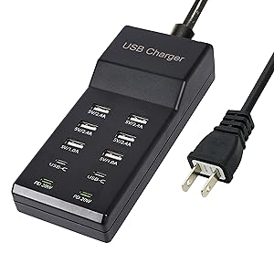 100W USB Charging Station with 10-Port(6 USB-A Port&amp;2 USB-C Port&amp;2 PD20W)