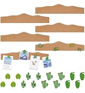 BENECREAT 6Pcs Mountain Shape Cork Board Strips, Self Adhesive Bulletin Board Pin Board with 20Pc...