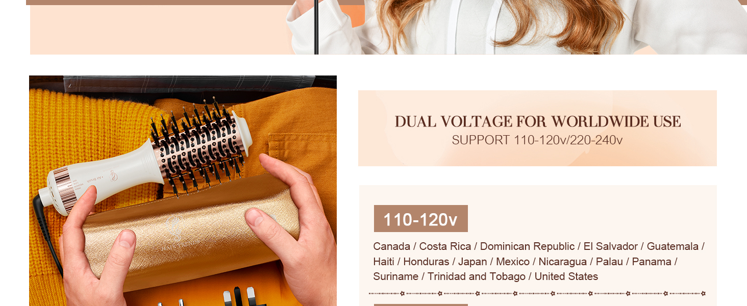 hot air brush styler and dryer