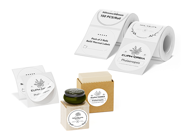 2 Rolls White Round Labels for Gift