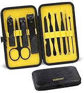 ZIZZON Travel Mini Manicure set Nail Clipper set 10 in 1 Stainless Steel Pedicure Care Grooming k...