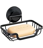LEVERLOC Soap Dish, Soap Bar Holder for Shower Suction Cup Wall Mounted, Stainless Steel No-Drill...