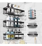 Veken Shower Caddy 6 Pack,Adhesive Bathroom Shower Organizer for Bathroom Storage&amp;Home Decor&amp;Kitc...