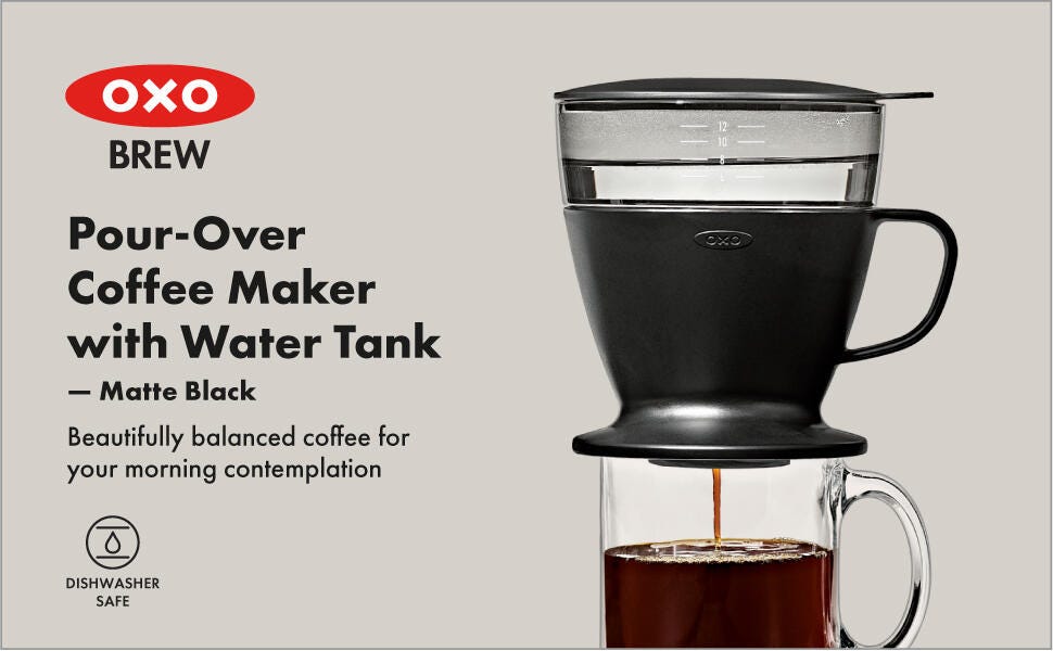 pour-over coffee maker with water tank
