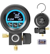 WISSCOOL Digital Gauge HVAC,R134A,R454B,R1234y,R32,R22,R410, Pressure Recharge Manifold Gauge wit...
