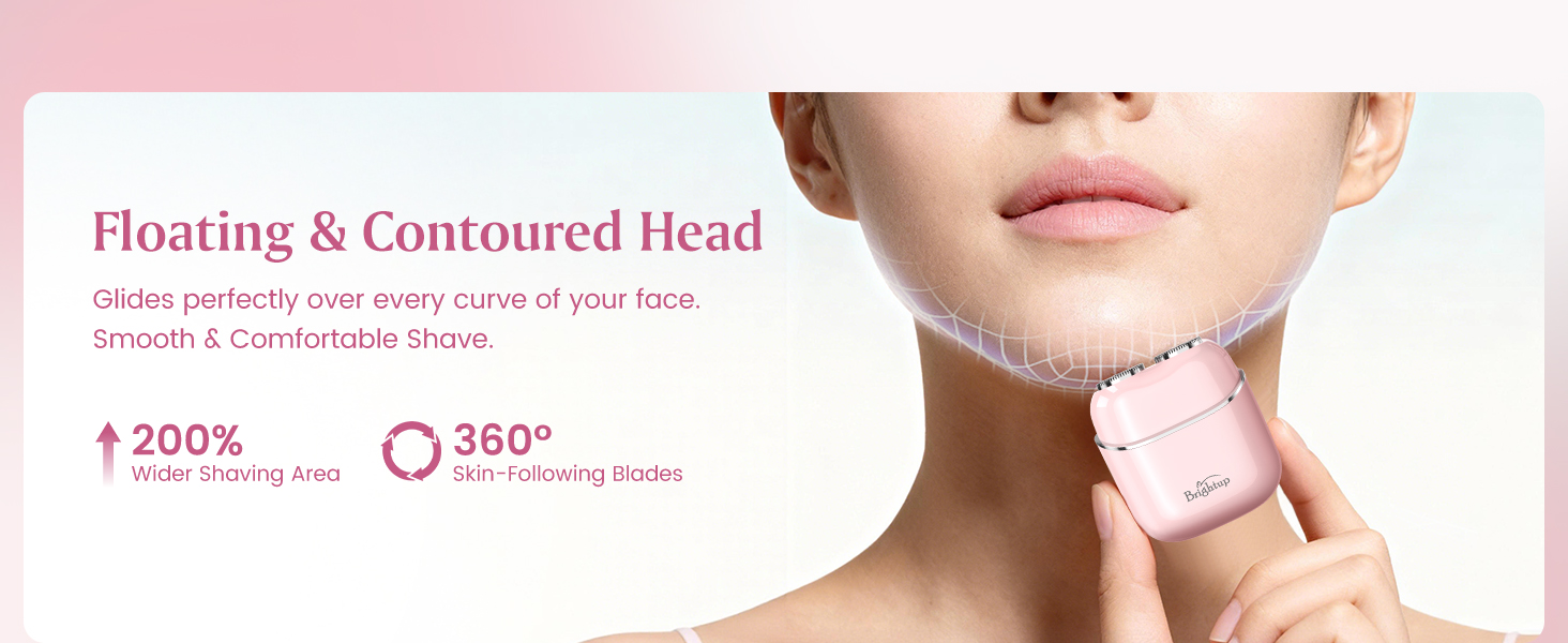 Floating and contoured head Facial razor