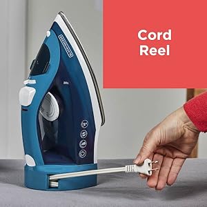 Iron with Cord Reel for easy storage