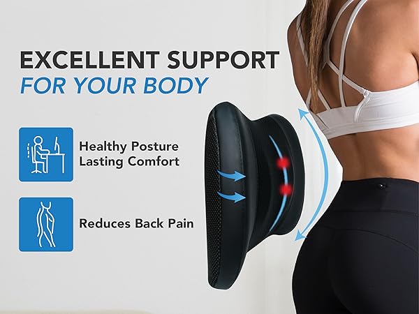 Car Back Cushion for Driving - Lumbar Support for Car-Office Chair, Wheelchair