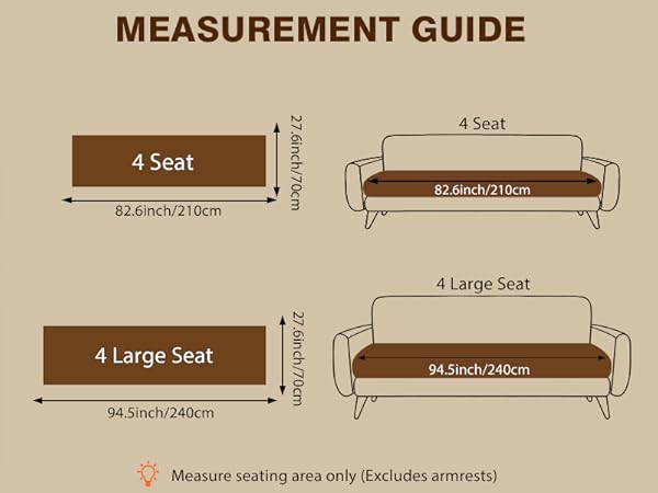 sofa cover size