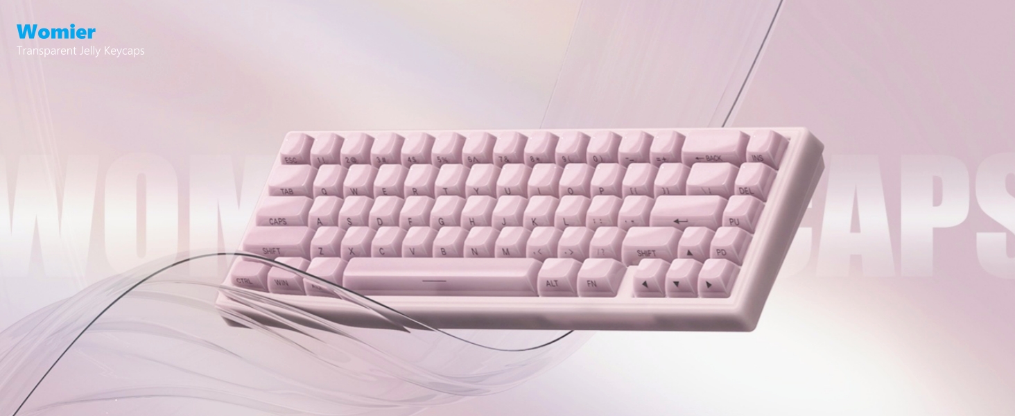 Keyboard Keycaps Jelly - Ceramic Keycaps Style, Clear Pink Key Cap