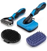 PETIMP STORE Dog Brush Kit for Grooming Short &amp; Long Haired Dogs &amp; Cats, 4-in-1 Pet Grooming Set ...