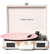 Vinyl Record Player Bluetooth Vintage 3-Speed Portable Suitcase Turntables with Built-in Speakers...