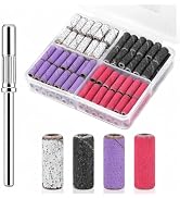 Rolybag Nail Drill Bits Mini Sanding Bands for Nail Drill 100 Pcs 4 Color 80 120 180 240 Coarse F...