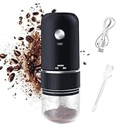 LUODIRGB Portable Burr Coffee Grinder, USB-C Rechargeable Electric Coffee Bean Grinder with Clean...