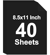 40 Sheets Colored Cardstock, 8.5 x 11 Construction Paper, Black Card Stock Paper, Cardstock Print...