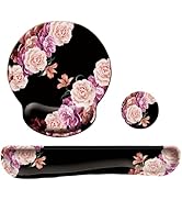 Keyboard Wrist Rest Pad Mouse Pad with Wrist Support Set of 3, Mousepad with Non-Slip Rubber Base...