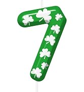 St Patricks Day Birthday Candles Number 7 Lucky Shamrock Candle for Green St. Patrick's Day Cake ...
