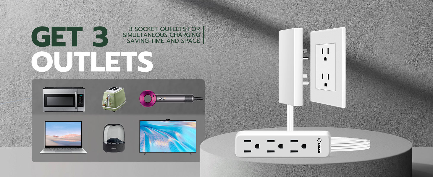 flat outlet extension cord