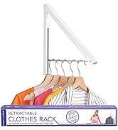 Stock Your Home Single Foldable Clothing Rack, Wall-Mounted Retractable Clothes Hanger for Laundr...