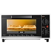 COMFEE' Mini 2-Slice Toaster Oven, Countertop toaster oven, 2-Knobs Easy to Control with Timer fo...