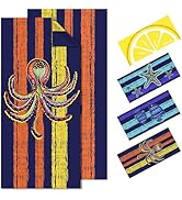 Vessia Oversized Beach Towel for Adults and Teenagers, Octopus Microfiber Sandproof Beach Towel, ...