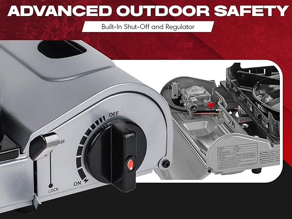 15,000 BTU Output Portable Butane Camping Stove by Chef Master